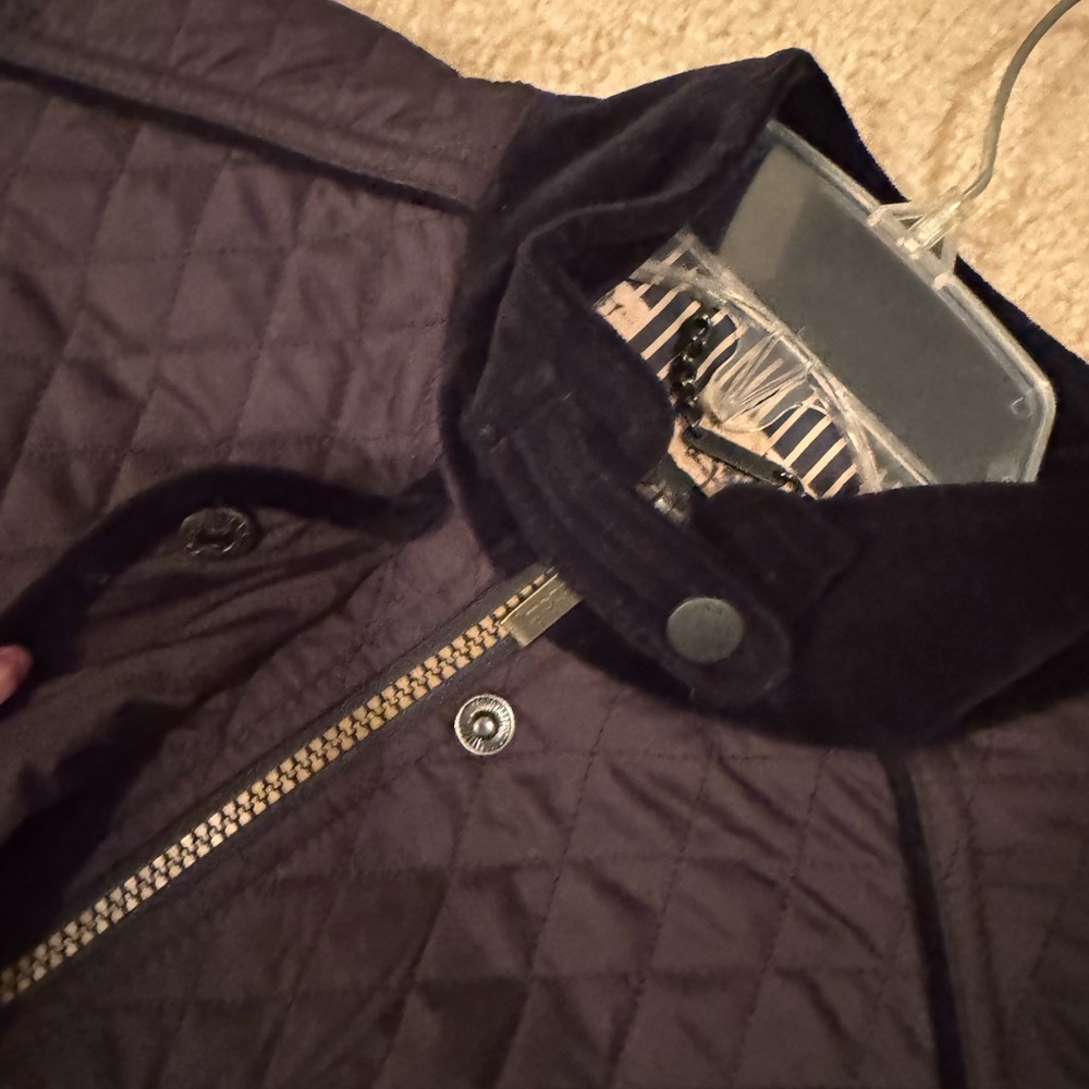 Barbour Gold Label Women’s Quilted Jacket with Velvet Trim Size US 6 - Picture 12 of 12